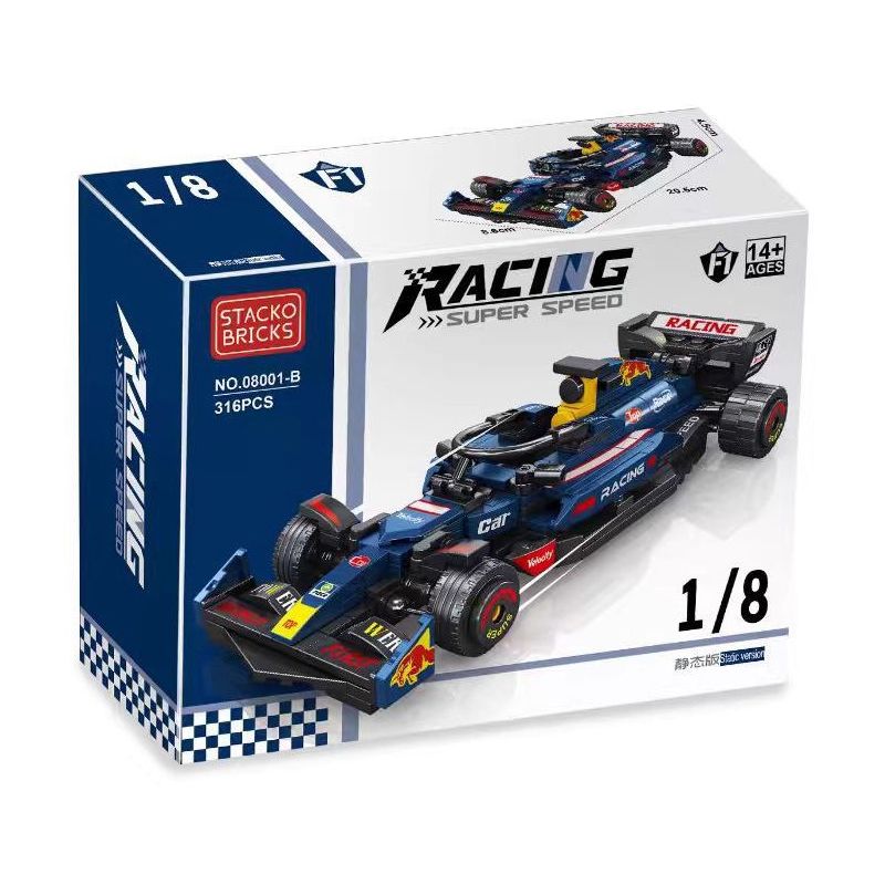 STACK 08001-A 08001-B 08001-C 08001-D XE ĐUA CÔNG THỨC F1 4 MẪU bộ đồ chơi xếp lắp ráp ghép mô hình Racers Đua Tốc Độ 1255 khối