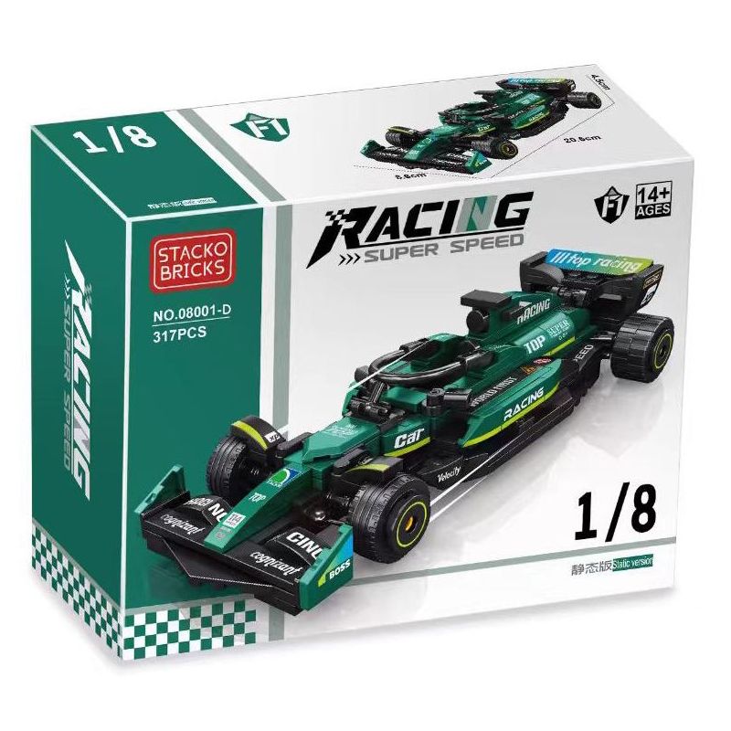 STACK 08001-A 08001-B 08001-C 08001-D XE ĐUA CÔNG THỨC F1 4 MẪU bộ đồ chơi xếp lắp ráp ghép mô hình Racers Đua Tốc Độ 1255 khối