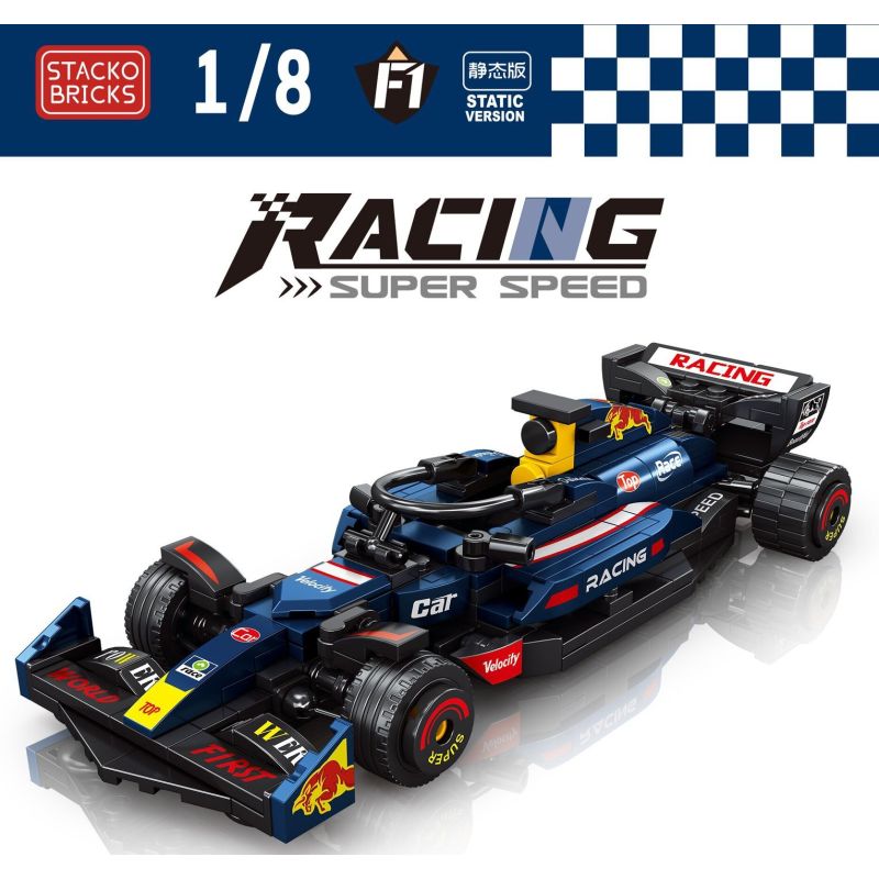STACK 08001-A 08001-B 08001-C 08001-D XE ĐUA CÔNG THỨC F1 4 MẪU bộ đồ chơi xếp lắp ráp ghép mô hình Racers Đua Tốc Độ 1255 khối