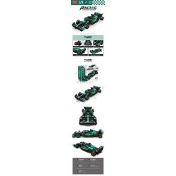 STACK 08001-A 08001-B 08001-C 08001-D XE ĐUA CÔNG THỨC F1 4 MẪU bộ đồ chơi xếp lắp ráp ghép mô hình Racers Đua Tốc Độ 1255 khối