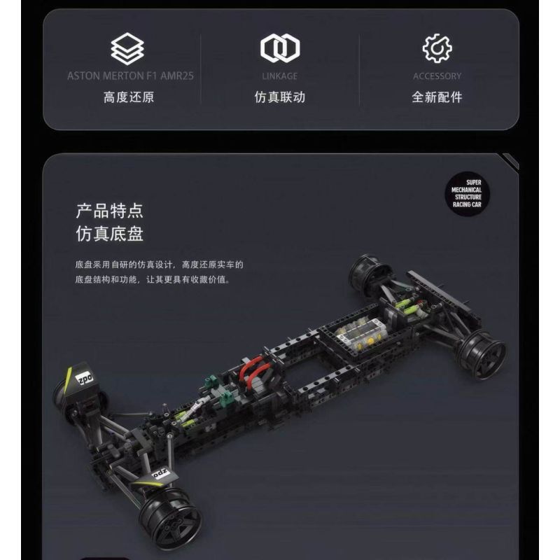 EIKEE Y18011 18011 XE ĐUA ASTON MARTIN F1 bộ đồ chơi xếp lắp ráp ghép mô hình Technic ASTON MERTON F1 AMR25 Kỹ Thuật Công Nghệ Cao Mô Hình Phương Tiện 1960 khối