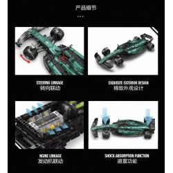 EIKEE Y18011 18011 XE ĐUA ASTON MARTIN F1 bộ đồ chơi xếp lắp ráp ghép mô hình Technic ASTON MERTON F1 AMR25 Kỹ Thuật Công Nghệ Cao Mô Hình Phương Tiện 1960 khối