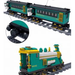 Kazi KY98102 98102 KY98225 98225 non  TÀU HỎA HƠI NƯỚC CHỞ KHÁCH CÓ RAY ĐỘNG CƠ PIN SẠC bộ đồ chơi xếp lắp ráp ghép mô hình Trains PUFFINGBILLY STERMTRAIN 851 khối