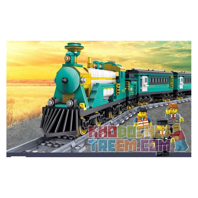 Kazi KY98102 98102 KY98225 98225 non  TÀU HỎA HƠI NƯỚC CHỞ KHÁCH CÓ RAY ĐỘNG CƠ PIN SẠC bộ đồ chơi xếp lắp ráp ghép mô hình Trains PUFFINGBILLY STERMTRAIN 851 khối