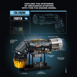 REOBRIX 33014 ĐỘNG CƠ F35B bộ đồ chơi xếp lắp ráp ghép mô hình Technic Kỹ Thuật Công Nghệ Cao Mô Hình Phương Tiện