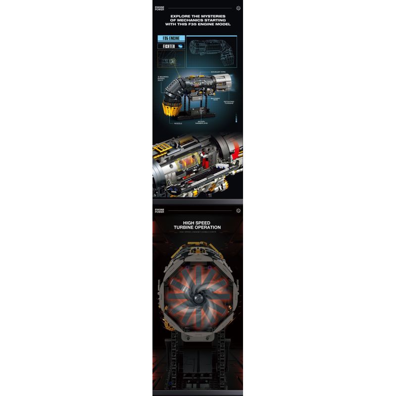 REOBRIX 33014 ĐỘNG CƠ F35B bộ đồ chơi xếp lắp ráp ghép mô hình Technic Kỹ Thuật Công Nghệ Cao Mô Hình Phương Tiện