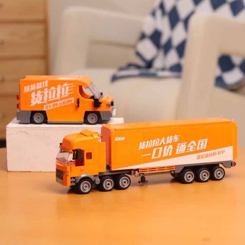 LALAMOVE QJ5338 5338 XE ĐẨY LALAMOVE bộ đồ chơi xếp lắp ráp ghép mô hình City HUOLALA LARGE TRUCK Thành Phố