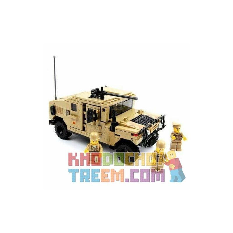 Kazi KY98403 98403 non  XE HUMVEE BỌC THÉP bộ đồ chơi xếp lắp ráp ghép mô hình Military Army Quân Sự Bộ Đội 420 khối