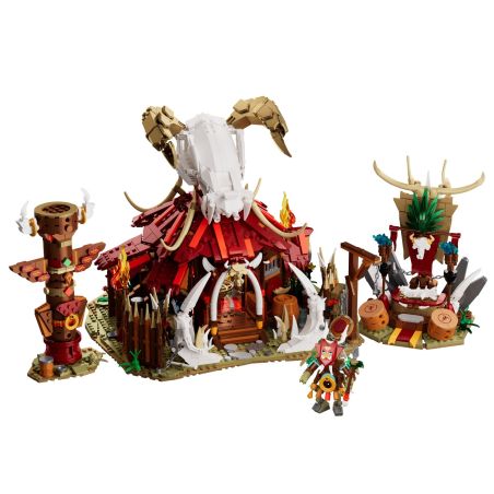 IAMBRICK 30104 CHIẾN TRANH CHÁY BỎNG·THỜI ĐẠI LUREN LỀU THÁNH ĐỐT XƯƠNG bộ đồ chơi xếp lắp ráp ghép mô hình Medieval Castle BONEFIRE SHRINE Chiến Tranh Trung Cổ 2098 khối