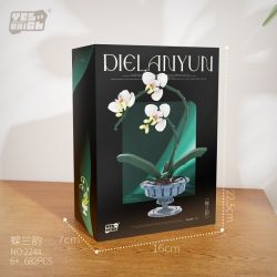 WEILE CHUANGXIANG 2244 VẦN ĐIỆU HOA LAN BƯỚM bộ đồ chơi xếp lắp ráp ghép mô hình Creator BUTTERFLY ORCHID RHYTHM Sáng Tạo 682 khối