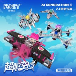 FUNIFY W9027 9027 MÔ HÌNH AI UNIVERSE YOUTH UNRESTRICTED AIRSPACE 4 bộ đồ chơi xếp lắp ráp ghép mô hình AI GENERATION