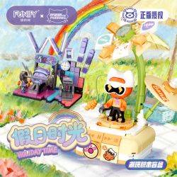 FUNIFY W8111 8111 BAN NHẠC HULULU NGƯỜI MẪU HOLIDAY TIME 6 bộ đồ chơi xếp lắp ráp ghép mô hình Movie & Game PURRING CAT Phim Và Trò Chơi