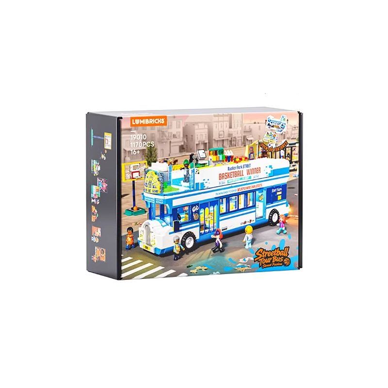 LUMIBRICKS FUNWHOLE 19010 PHỐ MỸ XE BUÝT STREETBALL bộ đồ chơi xếp lắp ráp ghép mô hình City STREETBALL TOUR BUS Thành Phố 1170 khối
