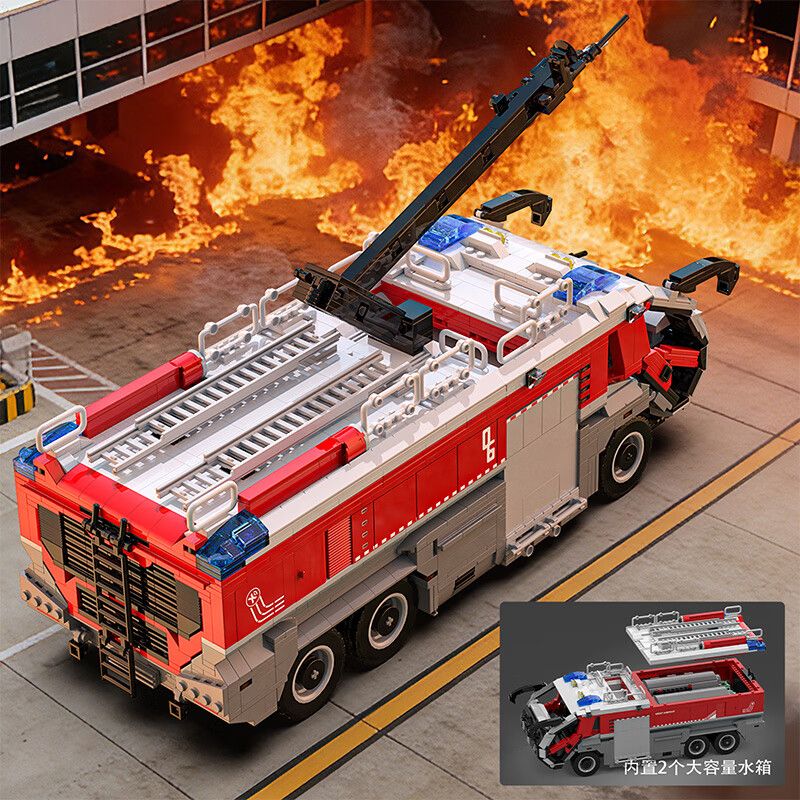 XBERT 66106 XE CỨU HỎA SÂN BAY bộ đồ chơi xếp lắp ráp ghép mô hình Creator AIRPORT RESCUE Sáng Tạo 2776 khối