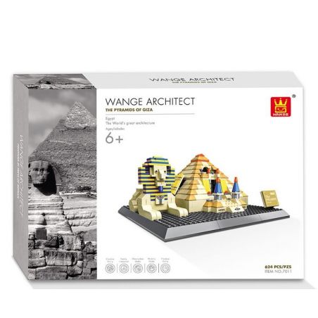 WANGE DR.LUCK 7011 4210 non  ĐẠI KIM TỰ THÁP GIZA bộ đồ chơi xếp lắp ráp ghép mô hình Mini Modular THE PYRAMIDS OF GIZA Đường Phố Thu Nhỏ 624 khối