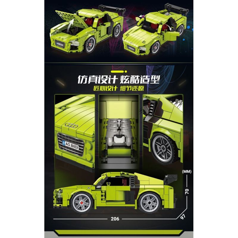 Kazi KY6154 6154 DỰ ÁN XE HƠI HẠNG SANG THỂ THAO LZ-LPA bộ đồ chơi xếp lắp ráp ghép mô hình Speed Champions Racing Cars Đua Xe Công Thức 436 khối