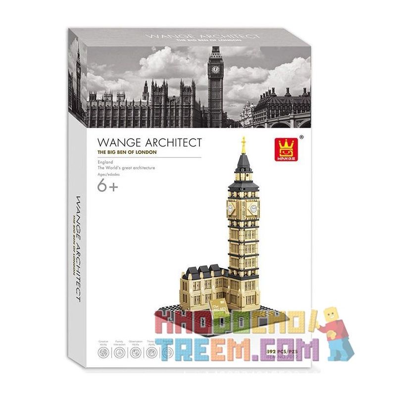 NOT Lego ARCHITECTURE BIG BEN THE OF LONDON 21013 HSANHE/CACO 6369 WANGE/DR.LUCK 7012 4211 xếp lắp ráp ghép mô hình THÁP ĐỒNG HỒ BIG BEN Công Trình Kiến Trúc 892 khối
