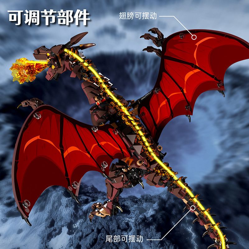 BEAUTIFUL AND 130102 CHARIZARD bộ đồ chơi xếp lắp ráp ghép mô hình FLAME DRAGON 1439 khối