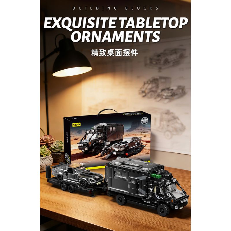 12GO 95003 GÓI XE KÉO SIÊU UNIMOG RV+ bộ đồ chơi xếp lắp ráp ghép mô hình Creator Sáng Tạo 2135 khối