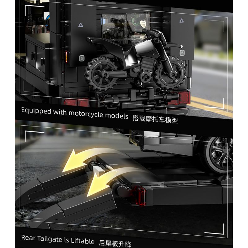 12GO 95003 GÓI XE KÉO SIÊU UNIMOG RV+ bộ đồ chơi xếp lắp ráp ghép mô hình Creator Sáng Tạo 2135 khối