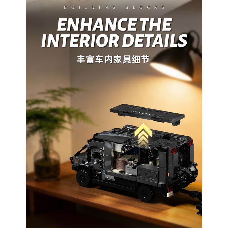 12GO 95003 GÓI XE KÉO SIÊU UNIMOG RV+ bộ đồ chơi xếp lắp ráp ghép mô hình Creator Sáng Tạo 2135 khối