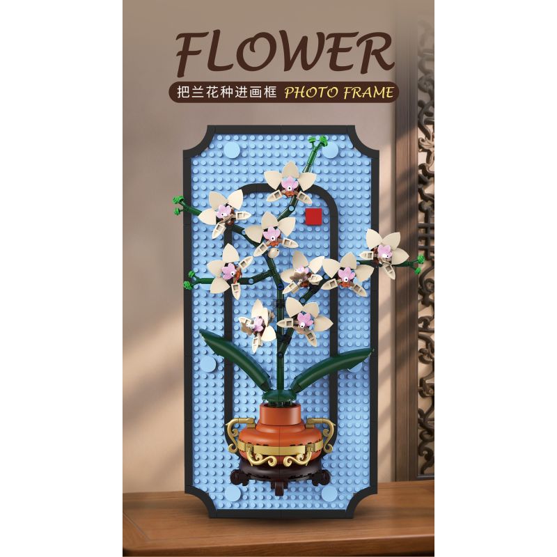 KAIYU KEEYEE WORLD K96235 96235 TRANH TREO HOA LAN bộ đồ chơi xếp lắp ráp ghép mô hình Arts & Crafts PHOTO FRAME 531 khối