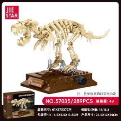 JIESTAR 57035 BẢO TÀNG KHỦNG LONG TYRANNOSAURUS REX bộ đồ chơi xếp lắp ráp ghép mô hình DINOSAUR MUSSUM 289 khối