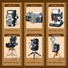 JIESTAR 57034 6 MÁY ẢNH NHỎ RETRO TRONG ĐÓ CÓ QUAY PHIM 2.8F LAIKA M3 POLAROID SX70 35MM 16MM GLAPHI bộ đồ chơi xếp lắp ráp ghép mô hình RETRO CAMERA 479 khối