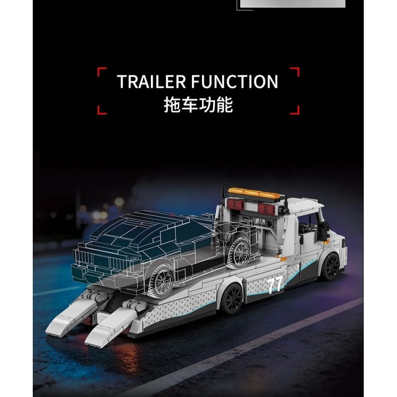 LE YI 31067 TRAILER CHUYÊN NGHIỆP TIÊU CHUẨN bộ đồ chơi xếp lắp ráp ghép mô hình Creator VAN TOW PRO Sáng Tạo 672 khối