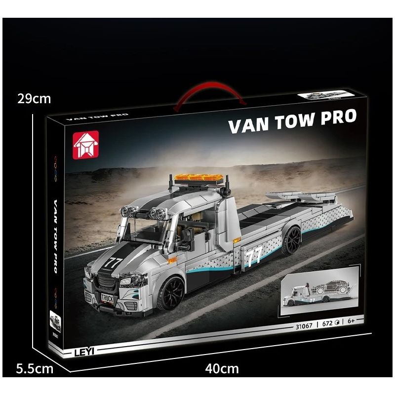 LE YI 31067 TRAILER CHUYÊN NGHIỆP TIÊU CHUẨN bộ đồ chơi xếp lắp ráp ghép mô hình Creator VAN TOW PRO Sáng Tạo 672 khối