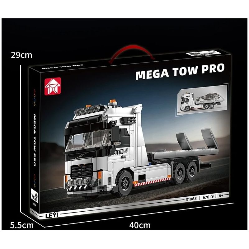 LE YI 31068 SIÊU TRAILER KHỔNG LỒ bộ đồ chơi xếp lắp ráp ghép mô hình Creator MEGA TOW PRO Sáng Tạo 670 khối