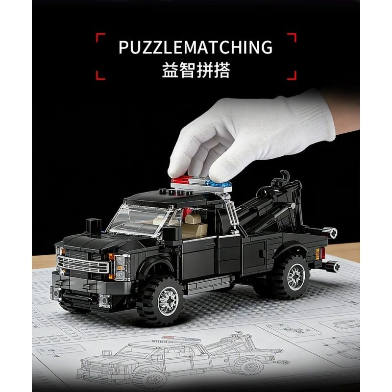 LE YI 31069 XE KÉO HẠNG NẶNG bộ đồ chơi xếp lắp ráp ghép mô hình Creator HEAVY-DUTY TOW PRO Sáng Tạo 594 khối