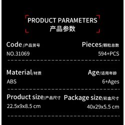 LE YI 31069 XE KÉO HẠNG NẶNG bộ đồ chơi xếp lắp ráp ghép mô hình Creator HEAVY-DUTY TOW PRO Sáng Tạo 594 khối