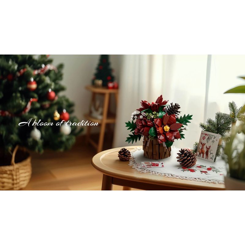 NIFELIZ NF10347 10347 BÓ HOA GIÁNG SINH bộ đồ chơi xếp lắp ráp ghép mô hình Creator CHRISTMAS FLOWERS Sáng Tạo 767 khối
