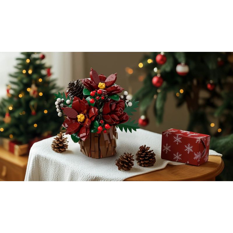 NIFELIZ NF10347 10347 BÓ HOA GIÁNG SINH bộ đồ chơi xếp lắp ráp ghép mô hình Creator CHRISTMAS FLOWERS Sáng Tạo 767 khối