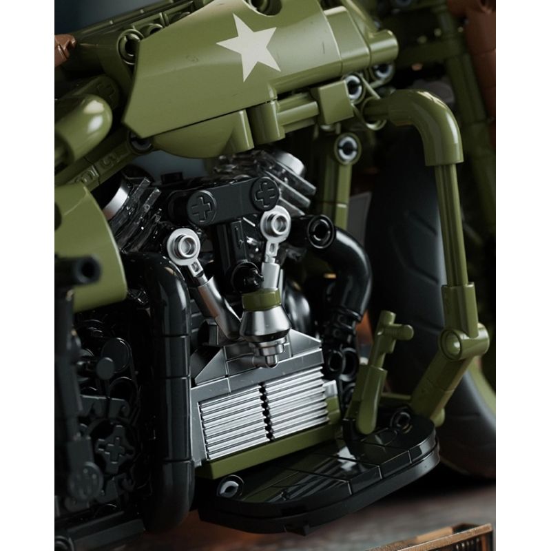 NIFELIZ NF10333 10333 MÔ TÔ HARLEY DAVIDSON WLA bộ đồ chơi xếp lắp ráp ghép mô hình Technic HARLEY-DAVIDSON WLA MOTORCYCLE Kỹ Thuật Công Nghệ Cao Mô Hình Phương Tiện 833 khối