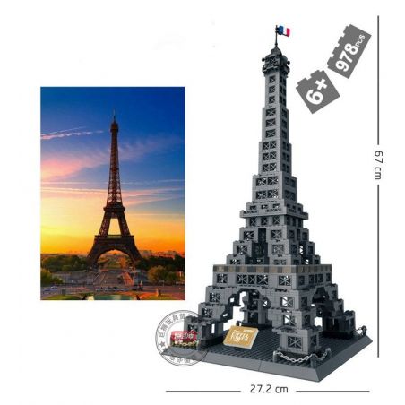 PINXING PX.437 .437 WANGE DR.LUCK 8015 5217 non  THÁP EIFFEL bộ đồ chơi xếp lắp ráp ghép mô hình Architecture THE EIFFEL TOWER OF PARIS Công Trình Kiến Trúc 978 khối