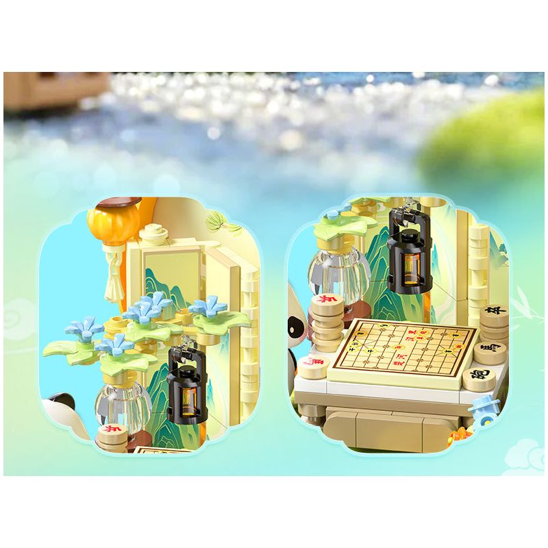 JIALE SPECIAL 54046 BỘ SƯU TẬP PHƯƠNG ĐÔNG TRANH MÙA XUÂN bộ đồ chơi xếp lắp ráp ghép mô hình