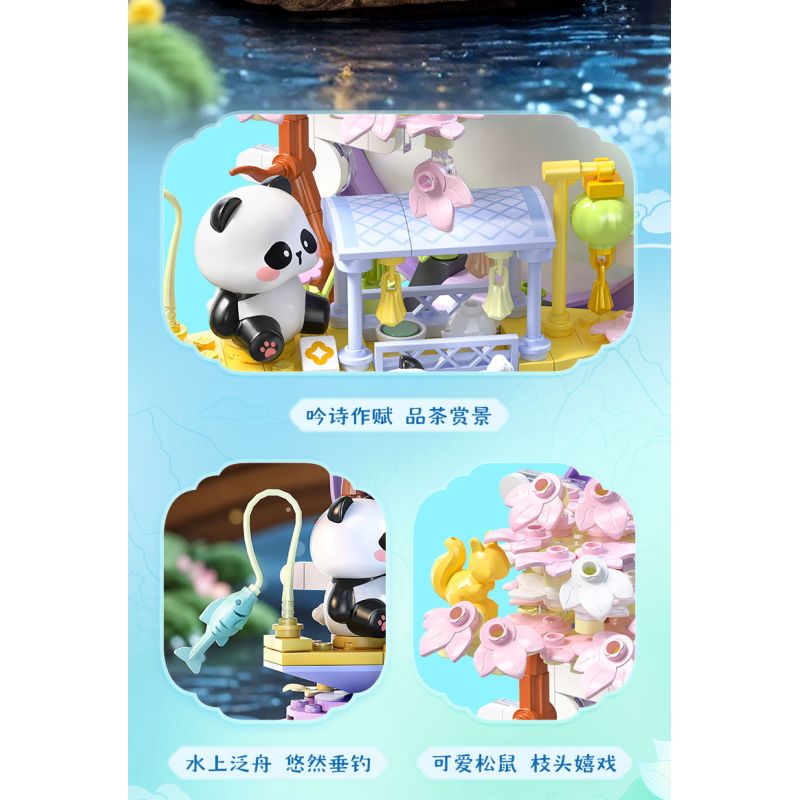 JIALE SPECIAL 54046 BỘ SƯU TẬP PHƯƠNG ĐÔNG TRANH MÙA XUÂN bộ đồ chơi xếp lắp ráp ghép mô hình