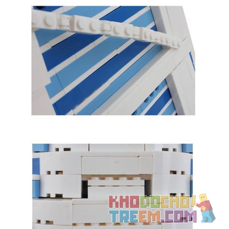 WANGE DR.LUCK 8018 5220 non  KHÁCH SẠN HẠNG SANG BURJAL ARAB Ở DUBAI bộ đồ chơi xếp lắp ráp ghép mô hình Mini Modular THE BURJAL ARAB HOTEL OF DUBAI Đường Phố Thu Nhỏ 1307 khối