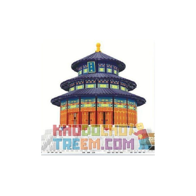 WANGE DR.LUCK 8020 5222 non  THIÊN ĐÀN THỜ TRỜI bộ đồ chơi xếp lắp ráp ghép mô hình Mini Modular THE TEMPLE OF HEAVEN BEIJING Đường Phố Thu Nhỏ 758 khối