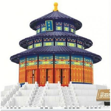 WANGE DR.LUCK 8020 5222 non  THIÊN ĐÀN THỜ TRỜI bộ đồ chơi xếp lắp ráp ghép mô hình Mini Modular THE TEMPLE OF HEAVEN BEIJING Đường Phố Thu Nhỏ 758 khối