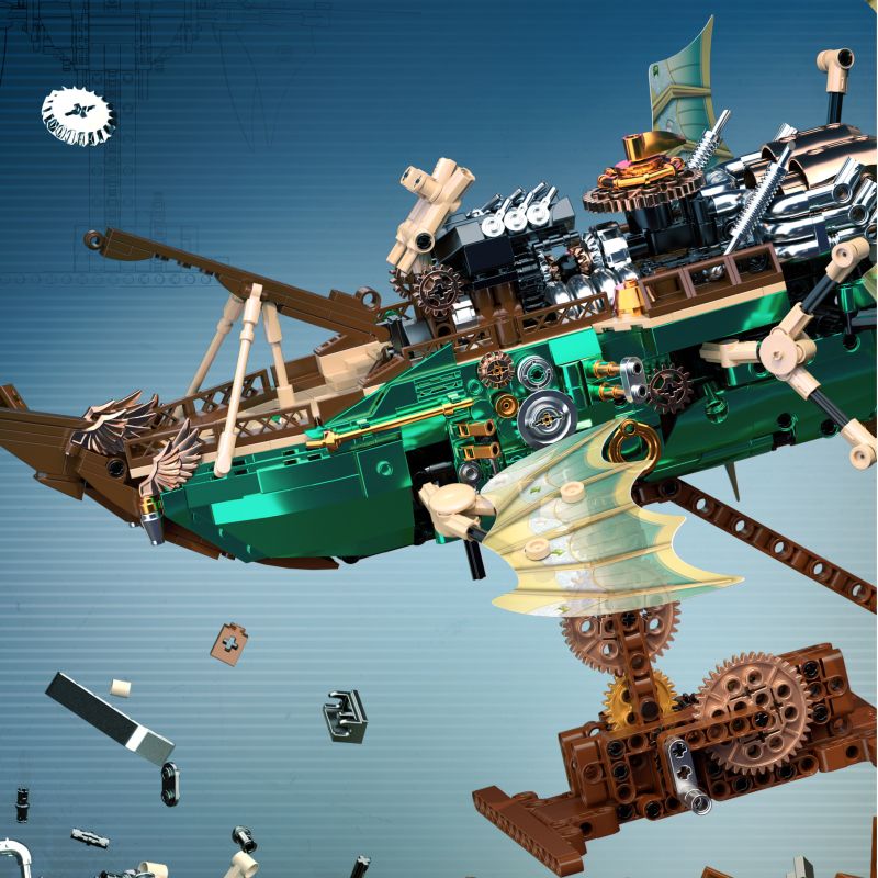 OJIGA 7624 PHI THUYỀN CÁNH ẢO LING QIONG bộ đồ chơi xếp lắp ráp ghép mô hình 1032 khối