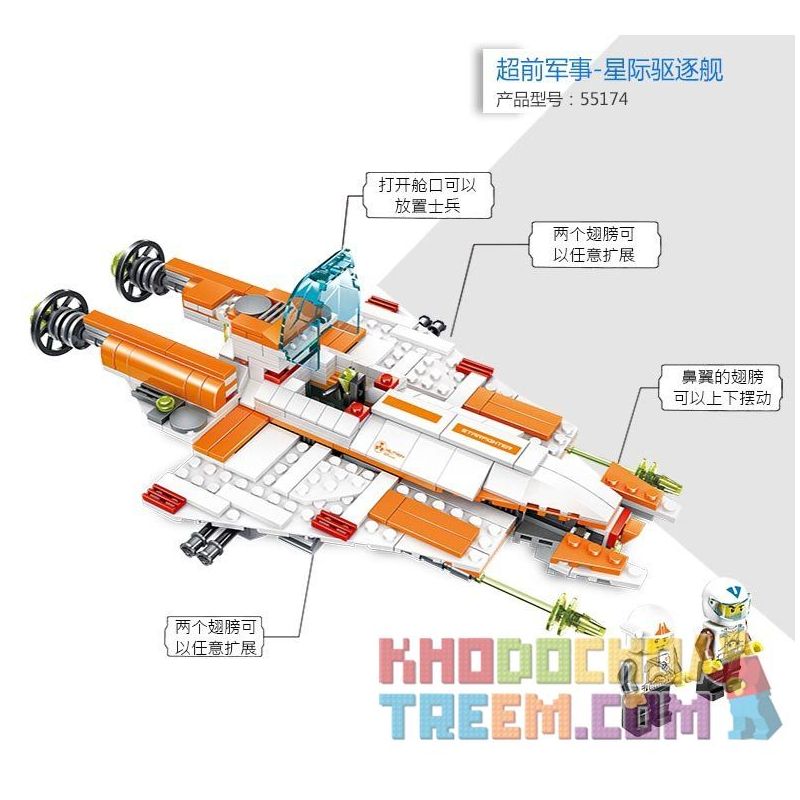 WANGE DR.LUCK 55174 non  PHI THUYỀN HỦY DIỆT CÁC HÀNH TINH bộ đồ chơi xếp lắp ráp ghép mô hình Advanced Military Quân Đội Công Nghệ Cao 429 khối