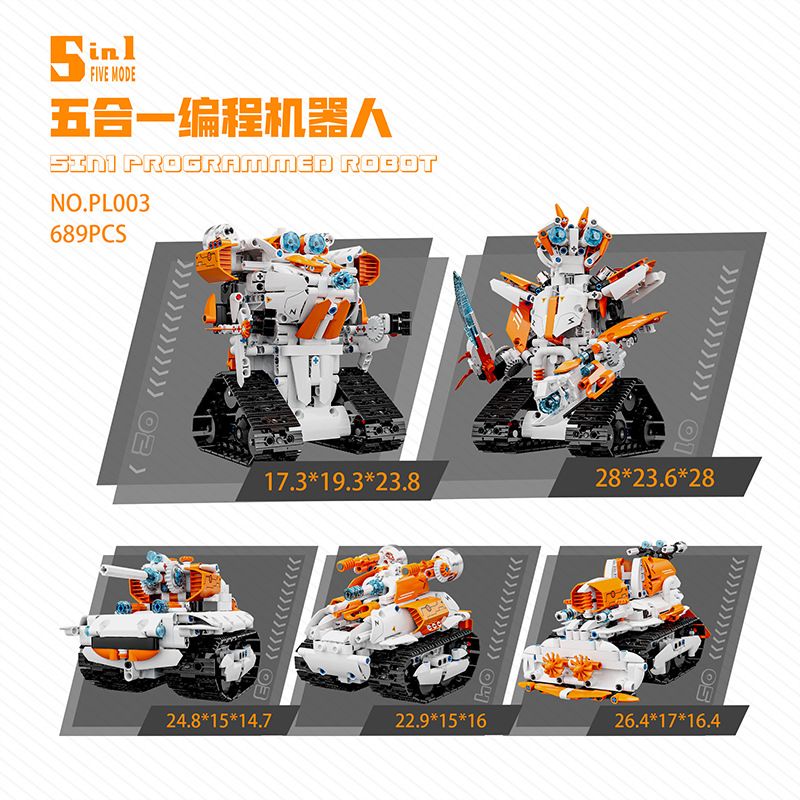 PL003 ROBOT LẬP TRÌNH NĂM BIẾN bộ đồ chơi xếp lắp ráp ghép mô hình Technic MASTER CODE 003 Kỹ Thuật Công Nghệ Cao Mô Hình Phương Tiện 689 khối