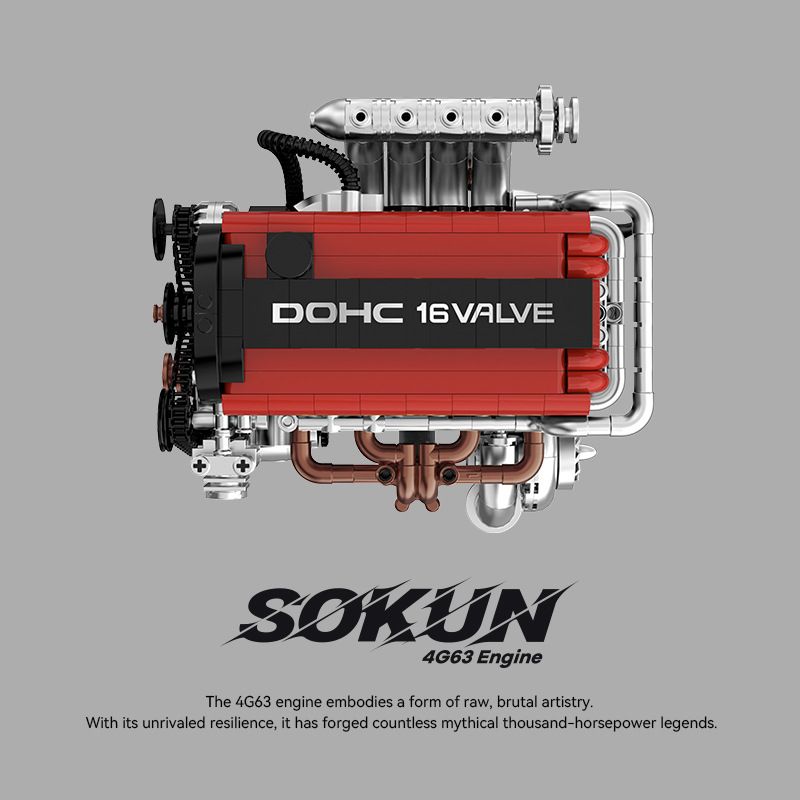 PIBO PB8861 8861 ĐỘNG CƠ MITSUBISHI 4G63T bộ đồ chơi xếp lắp ráp ghép mô hình Technic SOKUN 4G63 ENGINE Kỹ Thuật Công Nghệ Cao Mô Hình Phương Tiện