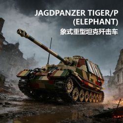 12GO 97023 PHÁO CHỐNG TĂNG HẠNG NẶNG FERDINAND ELEPHANT 1:28 tỷ lệ 1:28 bộ đồ chơi xếp lắp ráp ghép mô hình Military Army JAGDPANZER TIGER/P (ELEPHANT) Quân Sự Bộ Đội 1750 khối