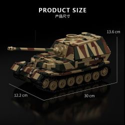12GO 97023 PHÁO CHỐNG TĂNG HẠNG NẶNG FERDINAND ELEPHANT 1:28 tỷ lệ 1:28 bộ đồ chơi xếp lắp ráp ghép mô hình Military Army JAGDPANZER TIGER/P (ELEPHANT) Quân Sự Bộ Đội 1750 khối