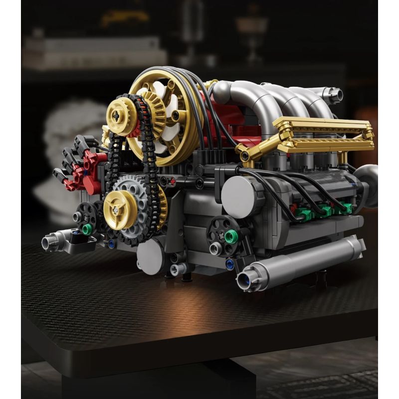 EIKEE Y15010 15010 H6 ĐỘNG CƠ HÚT KHÍ TỰ NHIÊN NẰM ĐỐI DIỆN bộ đồ chơi xếp lắp ráp ghép mô hình Technic PSJ PISTON H6 ENGINE Kỹ Thuật Công Nghệ Cao Mô Hình Phương Tiện 879 khối