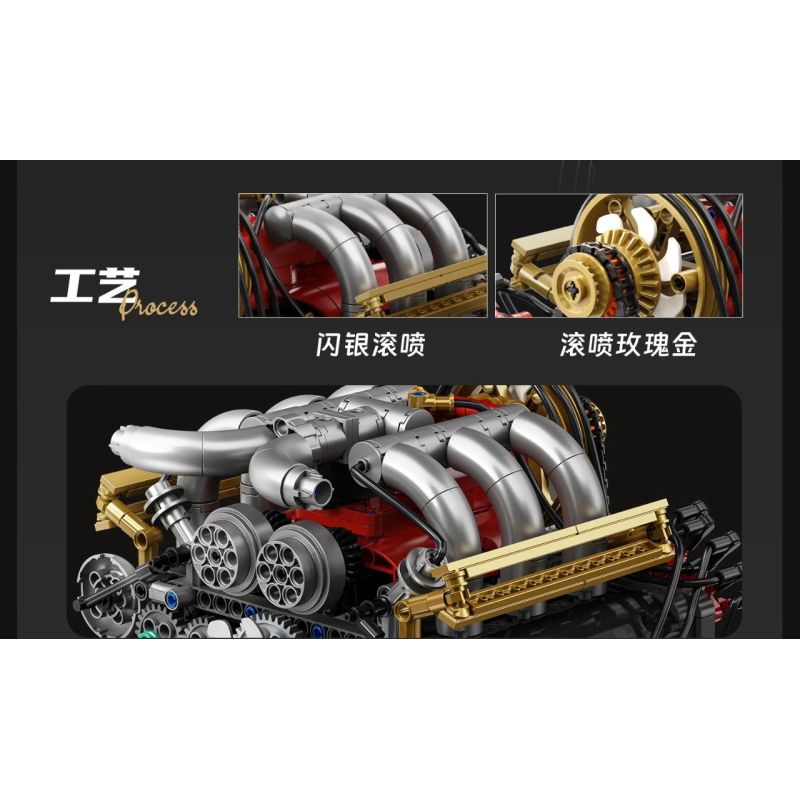 EIKEE Y15010 15010 H6 ĐỘNG CƠ HÚT KHÍ TỰ NHIÊN NẰM ĐỐI DIỆN bộ đồ chơi xếp lắp ráp ghép mô hình Technic PSJ PISTON H6 ENGINE Kỹ Thuật Công Nghệ Cao Mô Hình Phương Tiện 879 khối